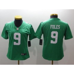 Women Nike Philadelphia Eagles 9 Nick Foles Green Vapor Untouchable Limited NFL Jersey