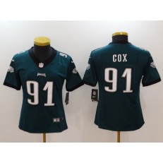 Women Nike Philadelphia Eagles 91 Fletcher Cox Midnight Green Vapor Untouchable Limited NFL Jersey