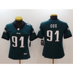 Women Nike Philadelphia Eagles 91 Fletcher Cox Midnight Green Vapor Untouchable Limited NFL Jersey