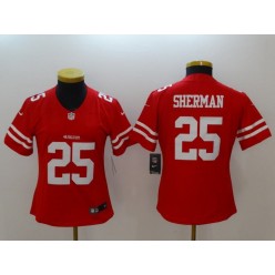 Women Nike San Francisco 49ers 25 Richard Sherman Red Vapor Untouchable Limited NFL Jersey