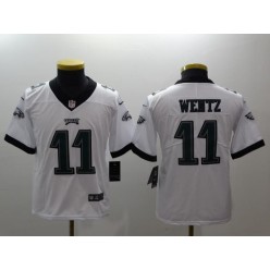 Youth Nike Philadelphia Eagles 11 Carson Wentz White Vapor Untouchable Limited NFL Jersey