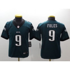 Youth Nike Philadelphia Eagles 9 Nick Foles Midnight Green Vapor Untouchable Limited NFL Jersey