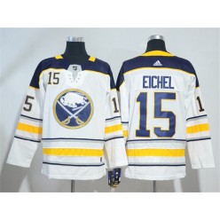 Adidas Buffalo Sabres 15 Jack Eichel White Road Authentic Stitched NHL Jersey