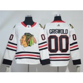 Adidas Chicago Blackhawks 00 Clark Griswold White Road Authentic Stitched NHL Jersey