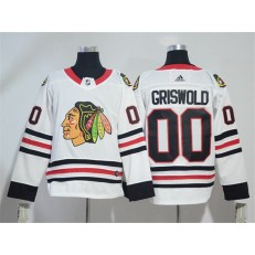 Adidas Chicago Blackhawks 00 Clark Griswold White Road Authentic Stitched NHL Jersey