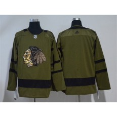 Adidas Chicago Blackhawks Blank Green Salute to Service Stitched NHL Jersey