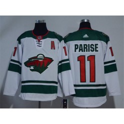 Adidas Minnesota Wild 11 Zach Parise White Road Authentic Stitched NHL Jersey