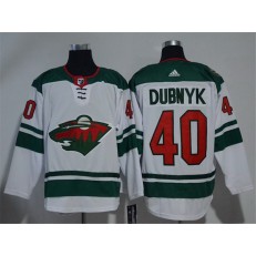 Adidas Minnesota Wild 40 Devan Dubnyk White Road Authentic Stitched NHL Jersey