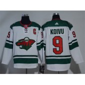Adidas Minnesota Wild 9 Mikko Koivu White Road Authentic Stitched NHL Jersey