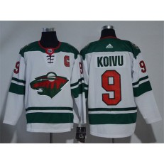 Adidas Minnesota Wild 9 Mikko Koivu White Road Authentic Stitched NHL Jersey