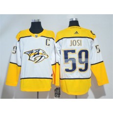 Adidas Nashville Predators 59 Roman Josi White Road Authentic Stitched NHL Jersey