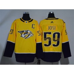 Adidas Nashville Predators 59 Roman Josi Yellow Home Authentic Stitched NHL Jersey