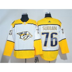 Adidas Nashville Predators 76 P.K Subban White Road Authentic Stitched NHL Jersey