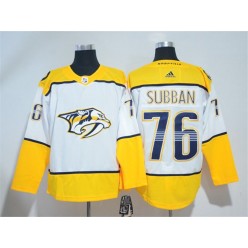 Adidas Nashville Predators 76 P.K Subban White Road Authentic Stitched NHL Jersey