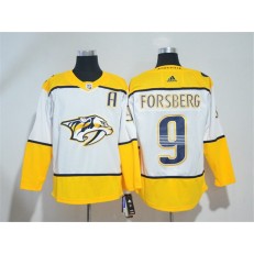 Adidas Nashville Predators 9 Filip Forsberg White Road Authentic Stitched NHL Jersey