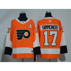 Adidas Philadelphia Flyers 17 Wayne Simmonds Orange Home Authentic Stitched NHL Jersey