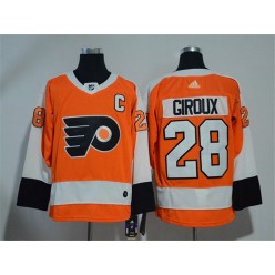 Adidas Philadelphia Flyers 28 Claude Giroux Orange Home Authentic Stitched NHL Jersey