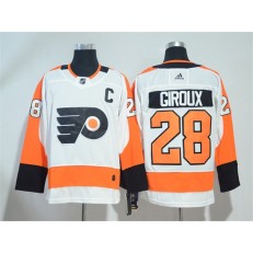 Adidas Philadelphia Flyers 28 Claude Giroux White Road Authentic Stitched NHL Jersey