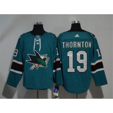 Adidas San Jose Sharks 19 Joe Thornton Teal Home Authentic Stitched NHL Jersey