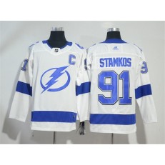 Adidas Tampa Bay Lightning 91 Steven Stamkos White Road Authentic Stitched NHL Jersey