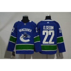 Adidas Vancouver Canucks 22 Daniel Sedin Blue Home Authentic Stitched NHL Jersey