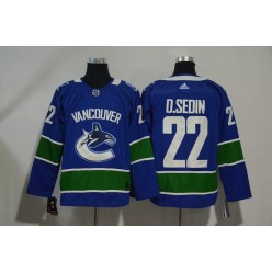 Adidas Vancouver Canucks 22 Daniel Sedin Blue Home Authentic Stitched NHL Jersey