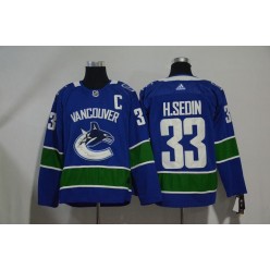 Adidas Vancouver Canucks 33 Henrik Sedin Blue Home Authentic Stitched NHL Jersey
