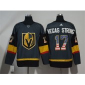 Adidas Vegas Golden Knights 17 Vegas Strong Grey Home Authentic USA Flag Stitched NHL Jersey