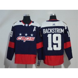 Adidas Washington Capitals 19 Nicklas Backstrom Navy Authentic 2018 Stadium Series Stitched NHL Jersey