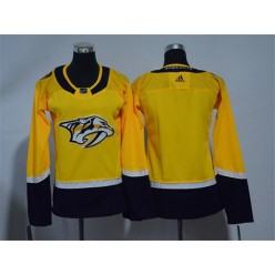 Women Adidas Nashville Predators Blank Yellow Home Authentic Stitched NHL Jersey
