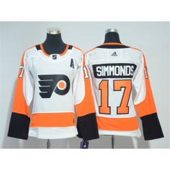 Women Adidas Philadelphia Flyers 17 Wayne Simmonds White Road Authentic Stitched NHL Jersey