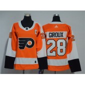 Women Adidas Philadelphia Flyers 28 Claude Giroux Orange Home Authentic Stitched NHL Jersey