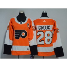 Women Adidas Philadelphia Flyers 28 Claude Giroux Orange Home Authentic Stitched NHL Jersey
