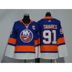Youth Adidas New York Islanders 91 John Tavares Royal Blue Home Authentic Stitched NHL Jersey