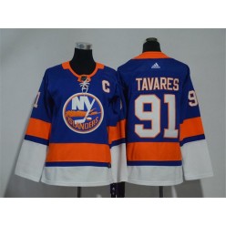 Youth Adidas New York Islanders 91 John Tavares Royal Blue Home Authentic Stitched NHL Jersey