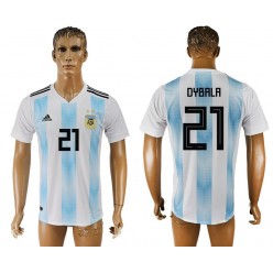 Argentina 21 DYBALA Home 2018 FIFA World Cup Thailand Soccer Jersey