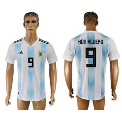 Argentina 9 KUN AGUERO Home 2018 FIFA World Cup Thailand Soccer Jersey