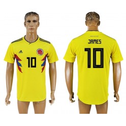 Colombia 10 JAMES Home 2018 FIFA World Cup Thailand Soccer Jersey