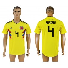 Colombia 4 RAMIREZ Home 2018 FIFA World Cup Thailand Soccer Jersey