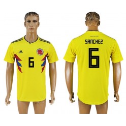 Colombia 6 SANCHEZ Home 2018 FIFA World Cup Thailand Soccer Jersey