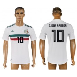 Mexico 10 G. DOS SANTOS Away 2018 FIFA World Cup Thailand Soccer Jersey