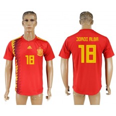 Spain 18 JORDI ALBA Home 2018 FIFA World Cup Thailand Soccer Jersey