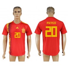 Spain 20 ASENSIO Home 2018 FIFA World Cup Thailand Soccer Jersey