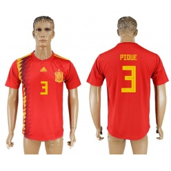 Spain 3 PIDUE Home 2018 FIFA World Cup Thailand Soccer Jersey