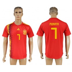 Spain 7 MORATA Home 2018 FIFA World Cup Thailand Soccer Jersey