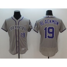 MLB Colorado Rockies 19 Charlie Blackmon Grey Flexbase Authentic Collection Stitched Men Jersey