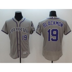 MLB Colorado Rockies 19 Charlie Blackmon Grey Flexbase Authentic Collection Stitched Men Jersey