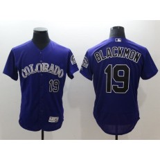MLB Colorado Rockies 19 Charlie Blackmon Purple Flexbase Authentic Collection Stitched Men Jersey