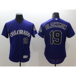 MLB Colorado Rockies 19 Charlie Blackmon Purple Flexbase Authentic Collection Stitched Men Jersey