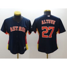 MLB Houston Astros 27 Jose Altuve Navy Blue Alternate Stitched Women Jersey